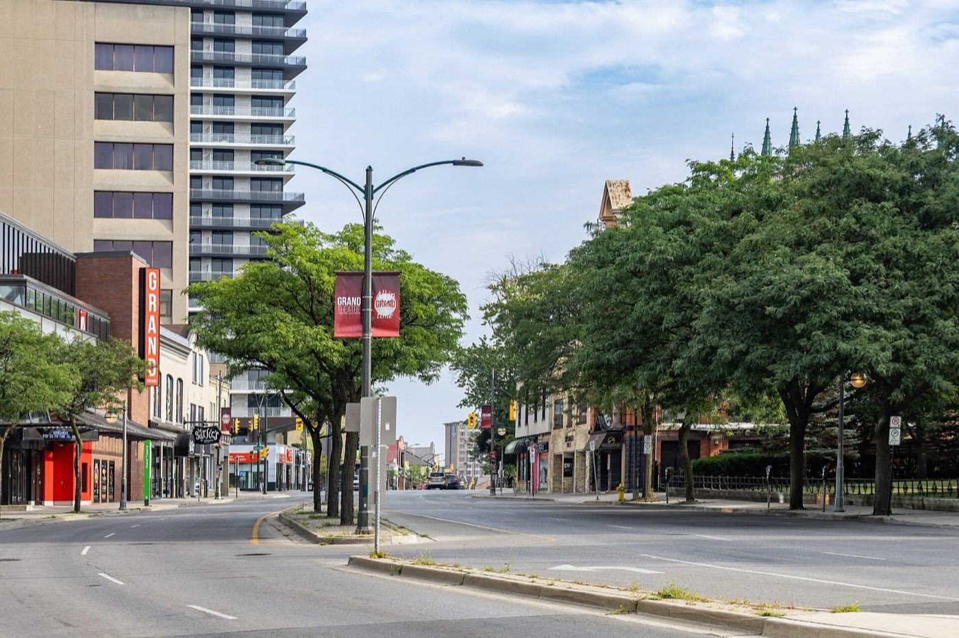 Richmond Row, London, Ontario, on a summer afternoon